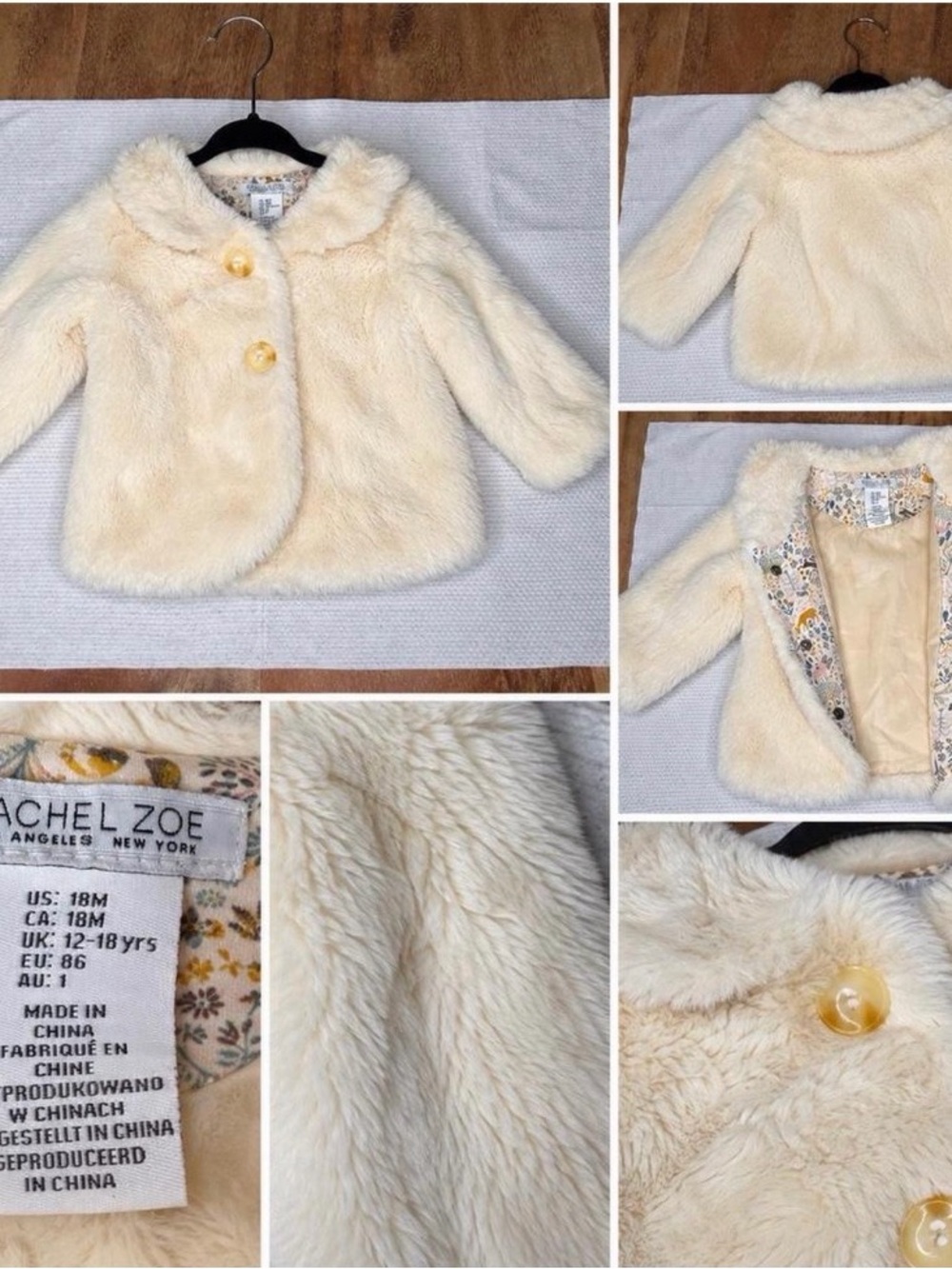 Faux Fur Toddler coat 18 months like new